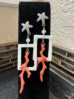 Handmade Coastal Rhinestone drop earrings 