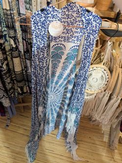 Boho Mandala Print Kimono Cardigan with Fringe