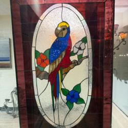 Beautiful Stained Glass Parrot 