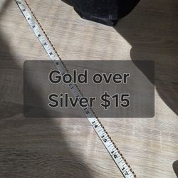 Gold Over Silver 18 Inch Dainty Necklace Chain