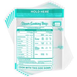 Resurhang 100 Pcs Zipper Microwave Steam Bags Reusable Steam Cooking Bags For Vegetables Potatoes And Meat