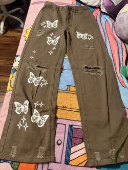 Brown Butterfly Jeans