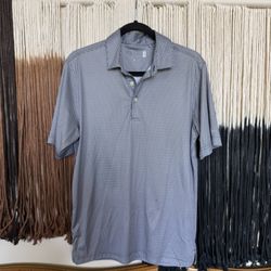 Blue and white patterned Walter Hagen short sleeve polo; excellent condition