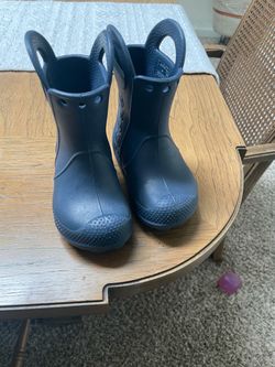 Crocs Kids Rain Boots Navy Blue