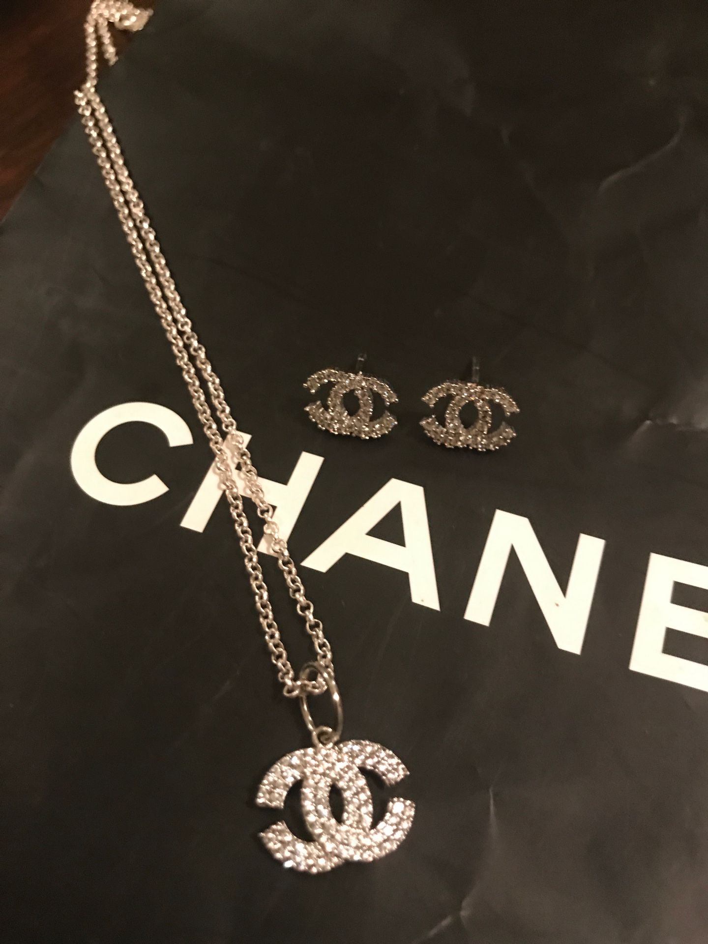 Channel diamond necklace and earrings sm gorgeous!