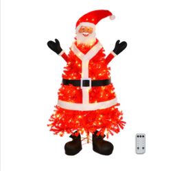 Holiday Decorations Christmas Decorations Christmas Trees Artificial Christmas Trees VINGLI LS-G53000458 6ft Pre Lit Santa Claus Style Christmas Tre