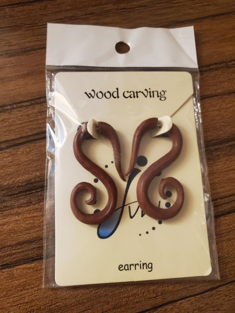 Wood Carving Earrings