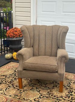 Channel Back Wingback Accent Chair