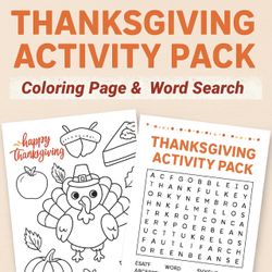 Thanksgiving Activity Pack