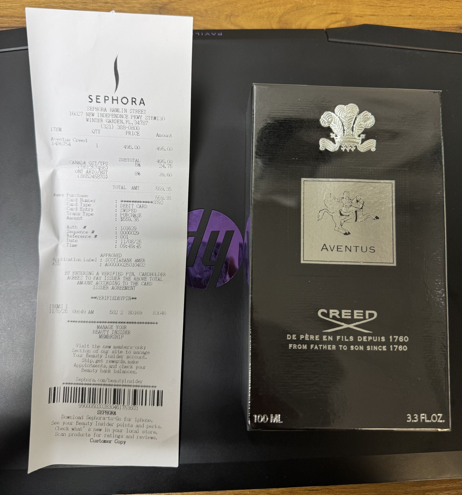 Creed Aventus 100ml – Brand New Sealed w/ Receipt