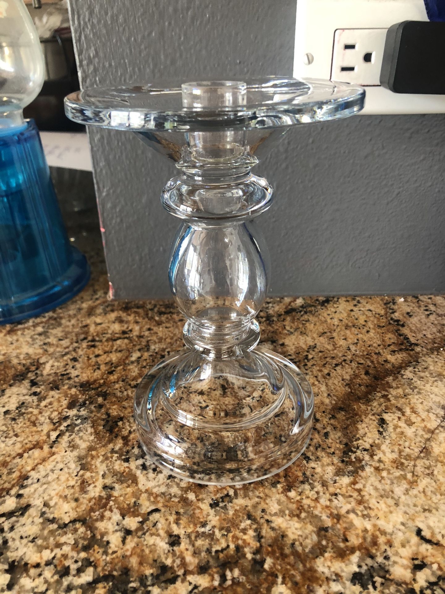 Pottery Barn Pair Of Glass Candle Holders
