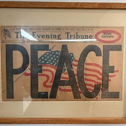 Framed WW I ‘PEACE’ Announcement