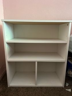 2-White Bookcase with 3 Shelves
