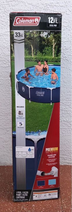 Coleman Steel Pro 12 ft. x 33 in. Round Metal Frame Above Ground Pool Set