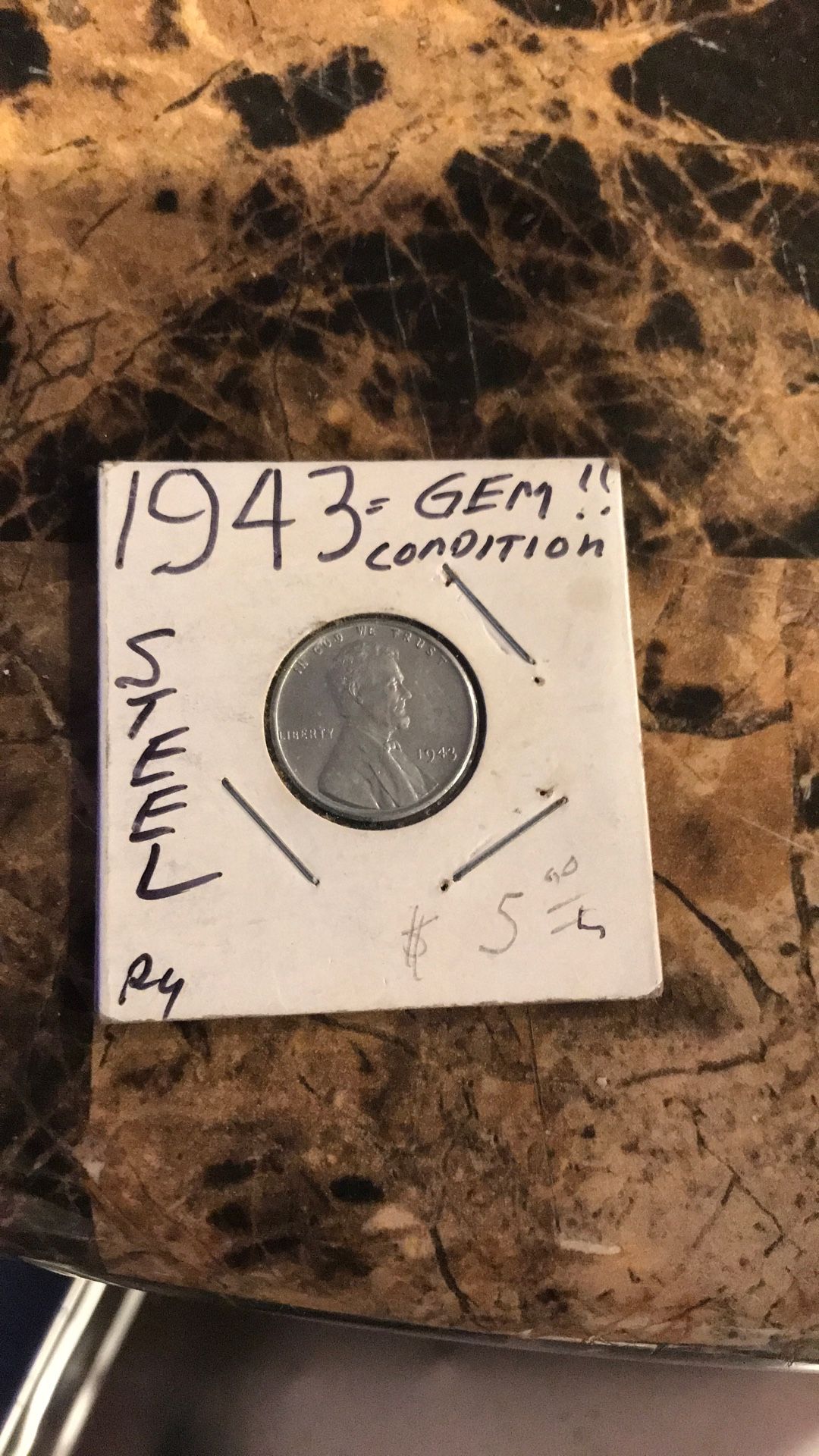 1943 Gem Condition Steel Penny