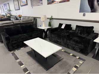 Black Sofa & Loveseat