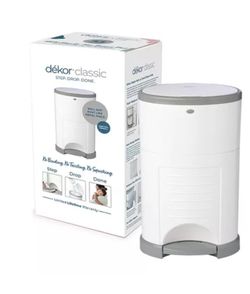Dekor Classic Hands Free Diaper Pail - White