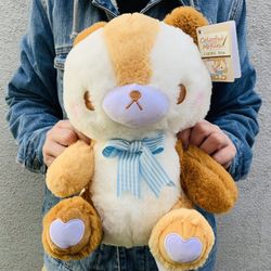 So Cute 😍 Colorful Mofuru Japan Heart ❤️ Valentines Teddy Bear Heart Caramel Plush Approx 12” Tall