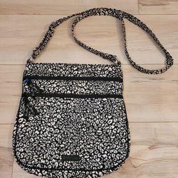 Vera Bradley Black White Cheetah Print Crossbody Bag