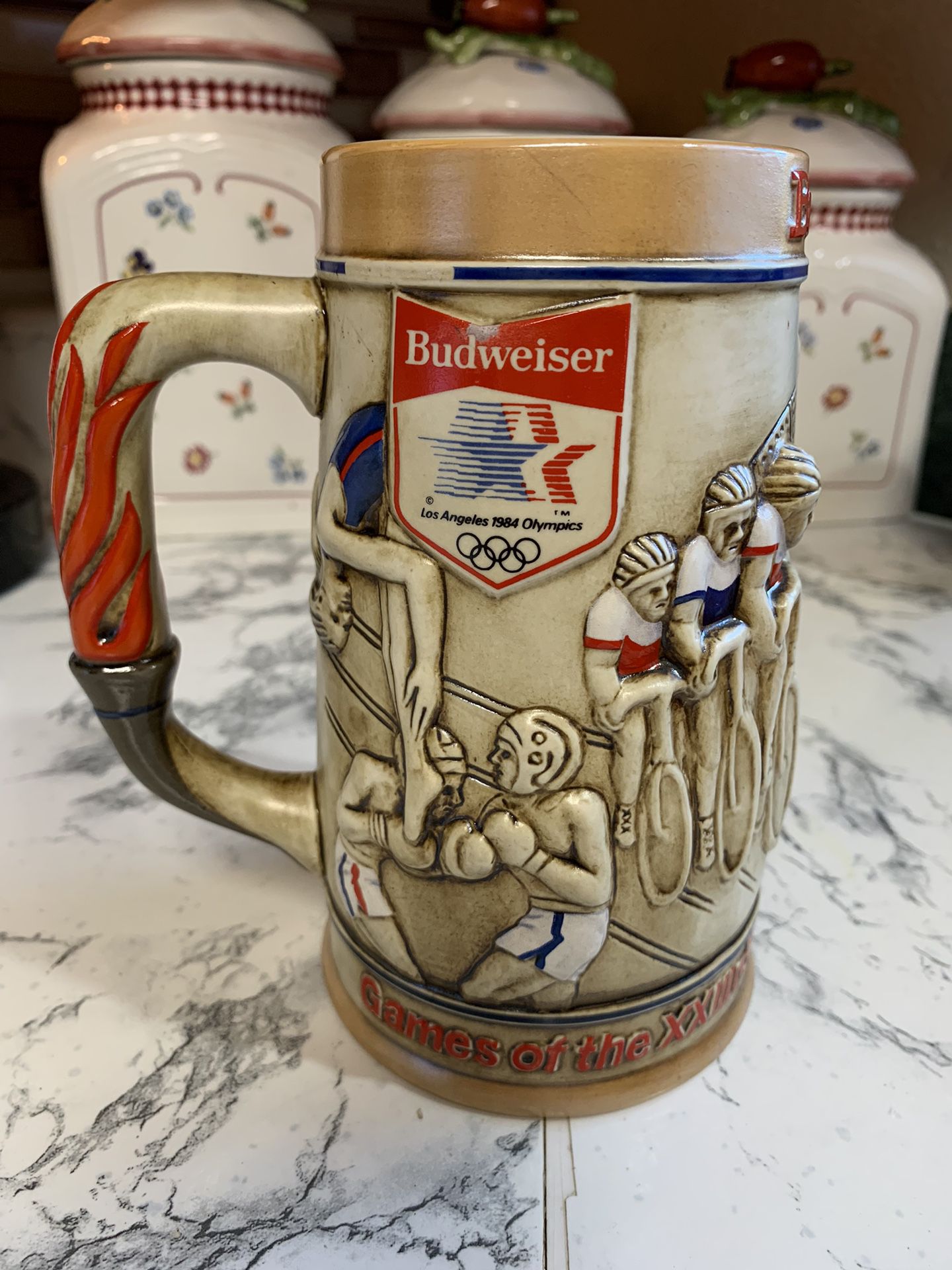   1984 Budweiser Los Angeles Olympic Ceramic Limited Series Beer Stein