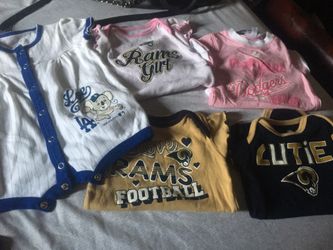Baby onesie dodgers and rams