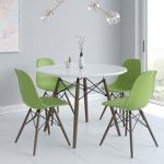 Round white top table with 4 chairs