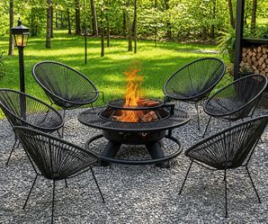 Brand new patio set wood fire pit propane