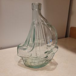 Sailboat Glass Bottle 