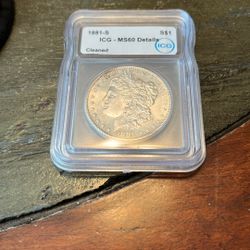 1881-S Morgan Silver Dollar Toner Graded MS60! 