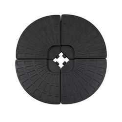 ABCCanopy 4 Pcs Round Umbrella Base Cantilever Offset Patio Umbrella Weight Plates - Black