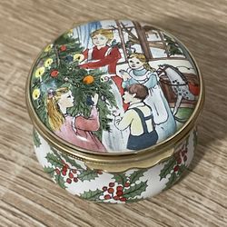 Halcyon Days Victorian Enamel Box Christmas Tree Made in England