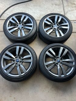 Set of Subaru WRX 18in wheels 5x114.3 (5x4.5) Tires 235/45r18 fit legacy newer Impreza etc