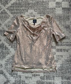 Adrianna Papell rose gold sequin elegant top Size 6