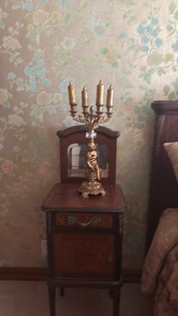 Antic bed side tables/ night stands and a desk