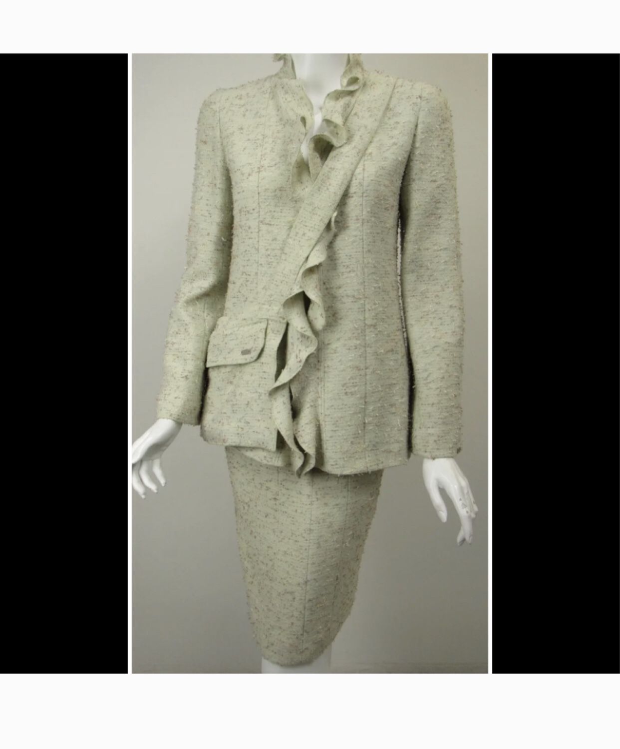 Gorgeous Authentic Chanel Suit Jacket Skirt