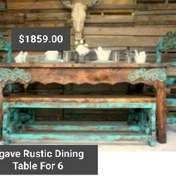 Agave Rustic Dining Table For 6 