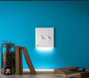 SnapPower SwitchLight LED Night Light Wall Plates (2 Pack) - Double Gang Toggle