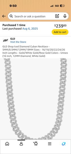 White gold Cuban diamond Chain