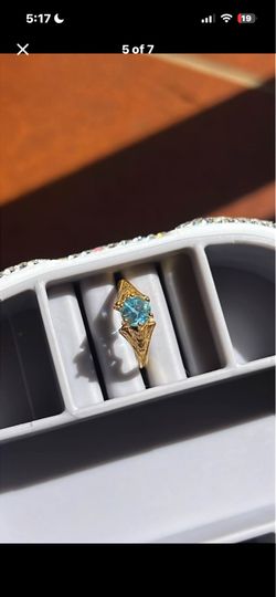 Genuine Blue Topaz s925 over 18k Gold Plating Ring