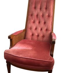 Vintage Pink Velvet Accent Chair 