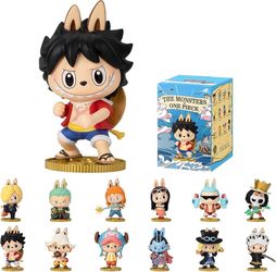 THE Monsters × One Piece Series Figures Blind Box Figures, Random Design Action Figures Collectible Toys, Holiday Birthday Gifts for Girls and Boys, A
