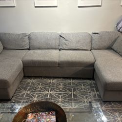 Gray Sectional Sleep Storage Sofa (NEED OUT ASAP)