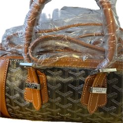 Luxury Brown Boston Duffel Bag – Brand New with Dust Bag