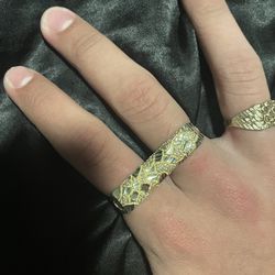 10k DOUBLE NUGGET RING