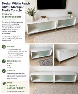 Design Within Reach (DWR) Storage / Media Console – $75 Each or $140 for Both