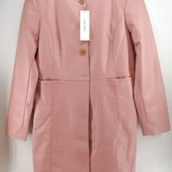Calvin Klein Blush Pink Vegan Leather Jacket