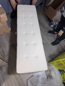 White Ottoman Storage Bench