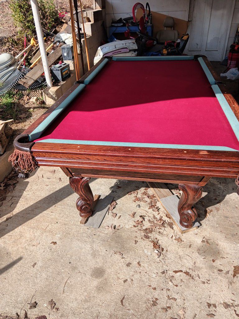 8 Ft Solid Oak 3-piece Sleep Pool Table
