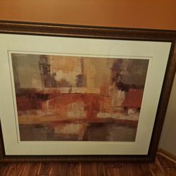 56"x46" Abstract Art With Wood Frame