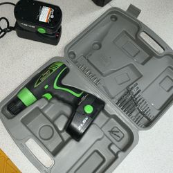 Kawasaki 21.6V Cordless Drill Kit w/ 2 Batteries + Charger (Full Set)